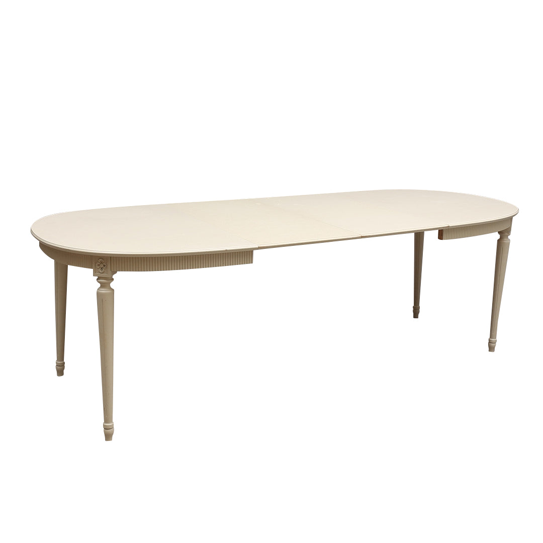 Gustavian Dining Table with 4 carved Rose chairs - ex display - UK delivery