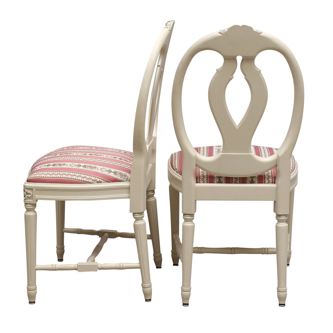 Gustavian Dining Table with 4 carved Rose chairs - ex display - UK delivery