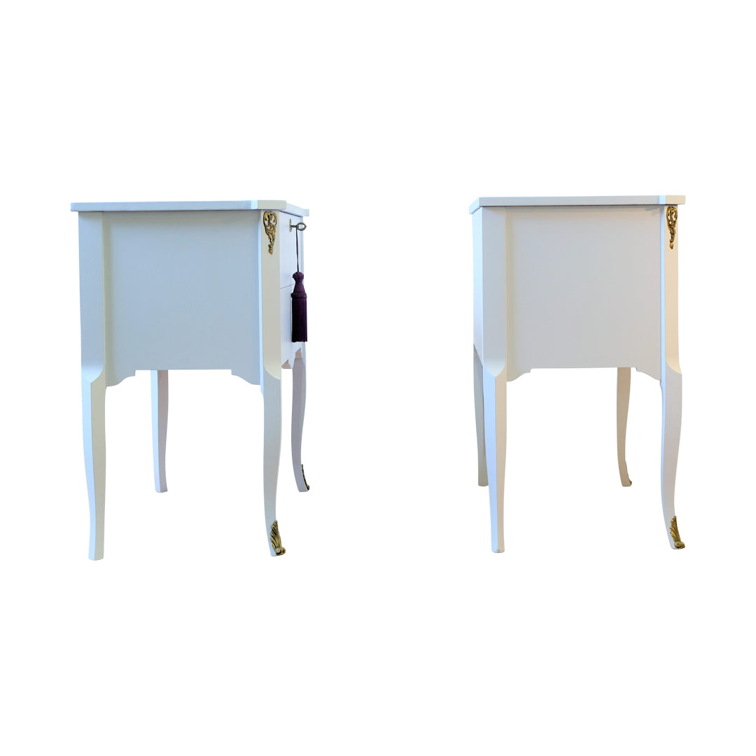 (724-2) Gustavian Style Commode in Violet Mist Colour (Pair)
