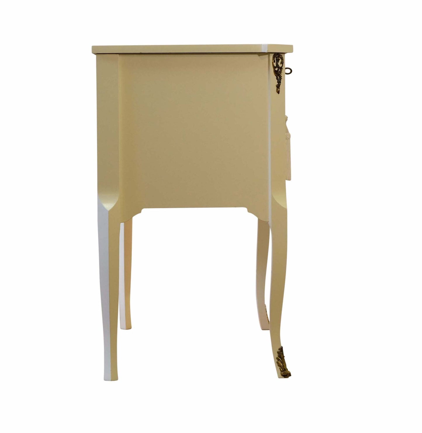 Gustavian Style Commode in Calming Cream with Brass Details (Pair)