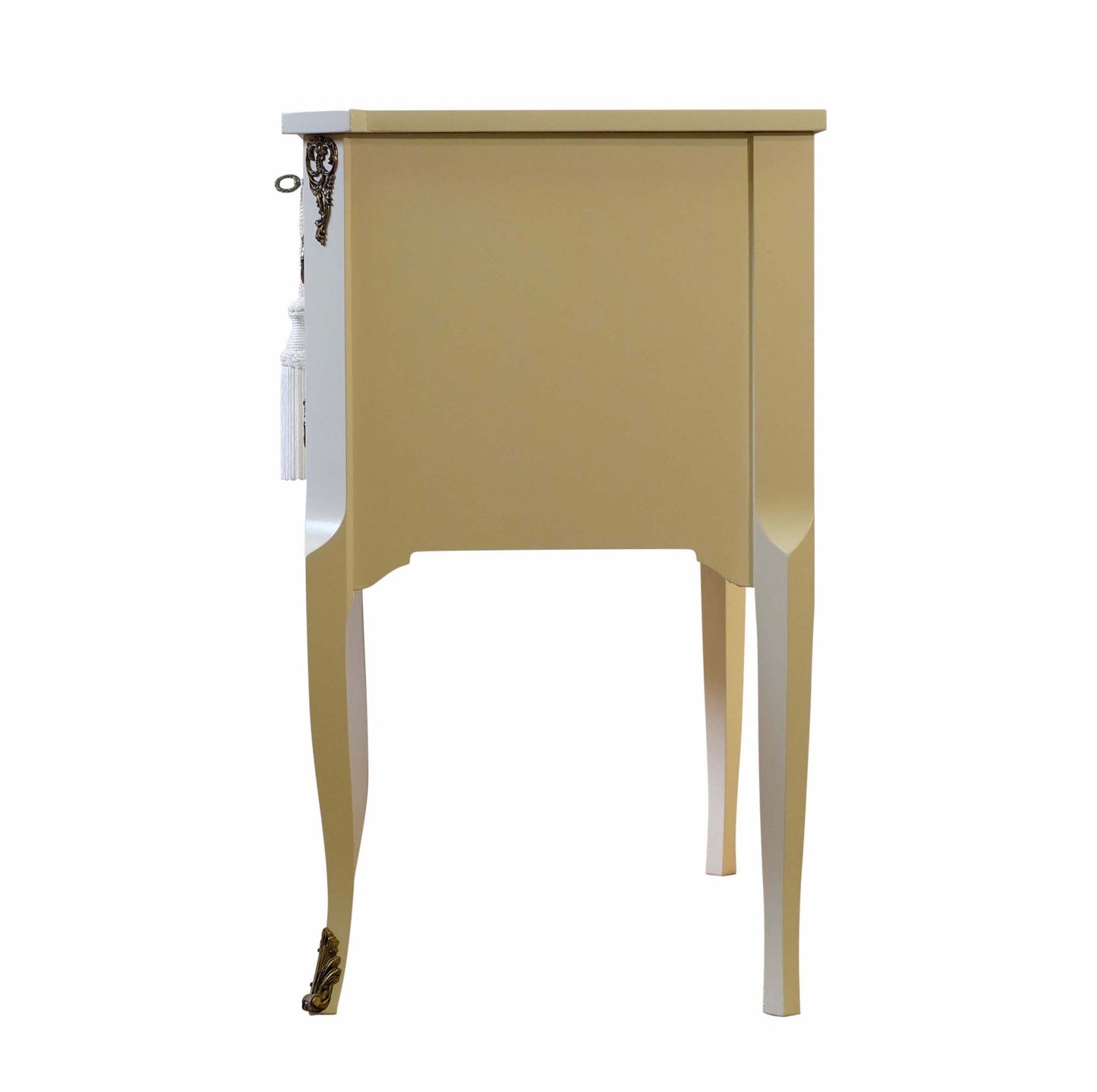 Gustavian Style Commode in Calming Cream with Brass Details (Pair)