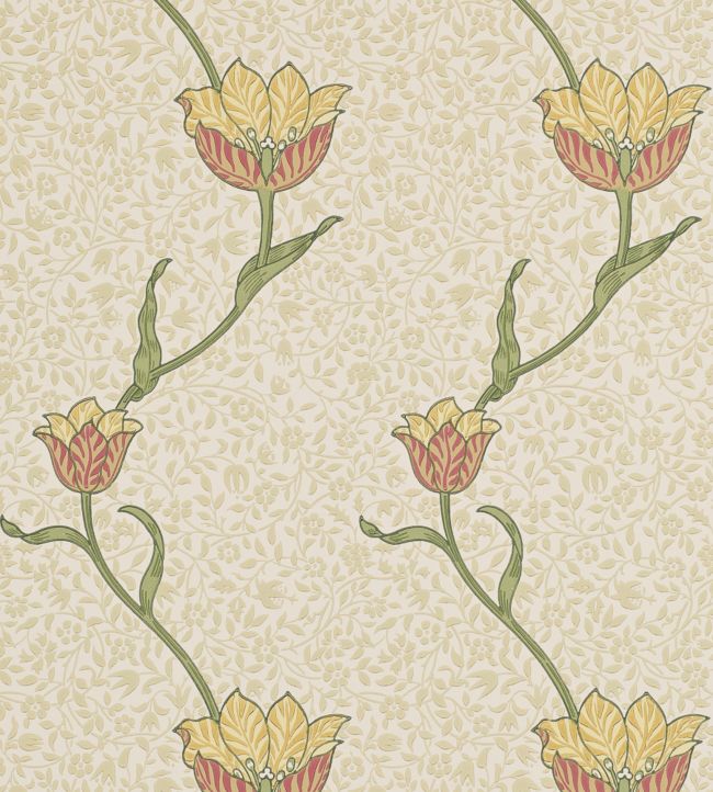 Garden Tulip Wallpaper - Cream