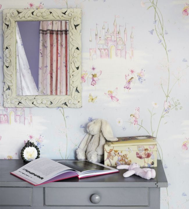 Fairy Castle Room Wallpaper - White