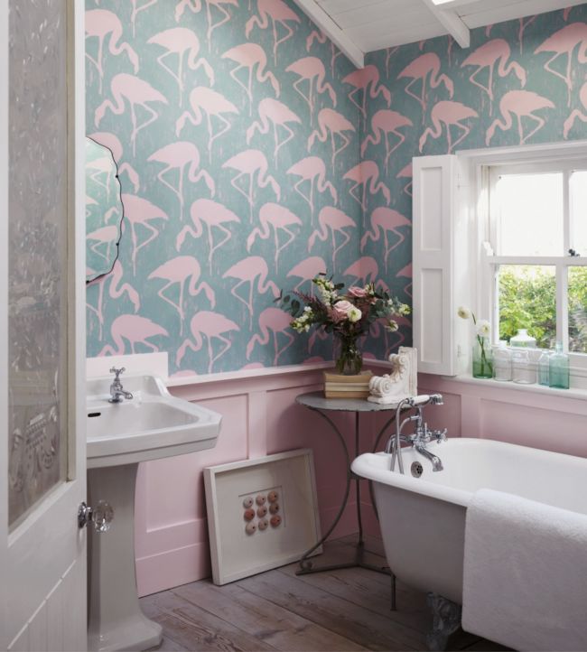 Flamingos Room Wallpaper 2 - Teal