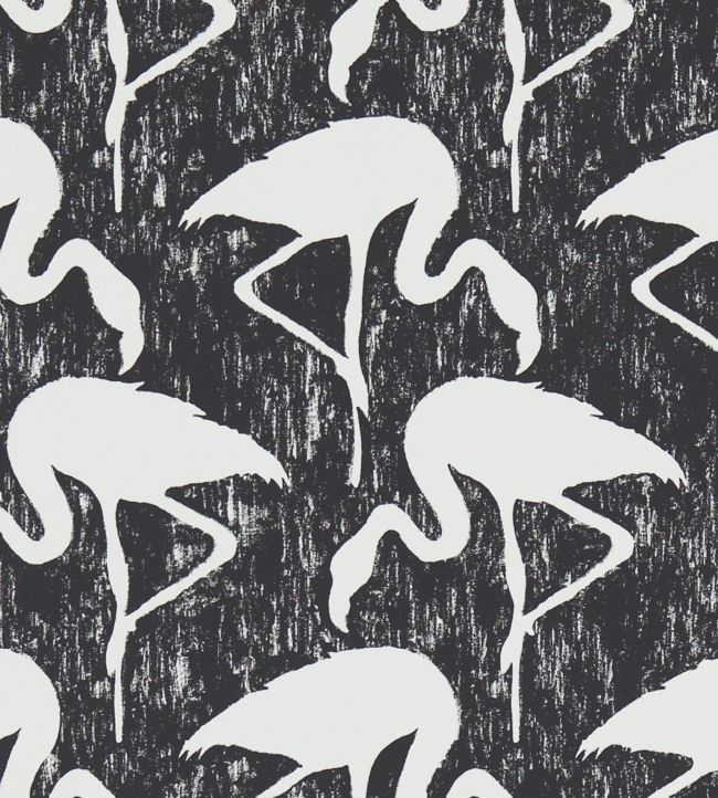 Flamingos Wallpaper - Black