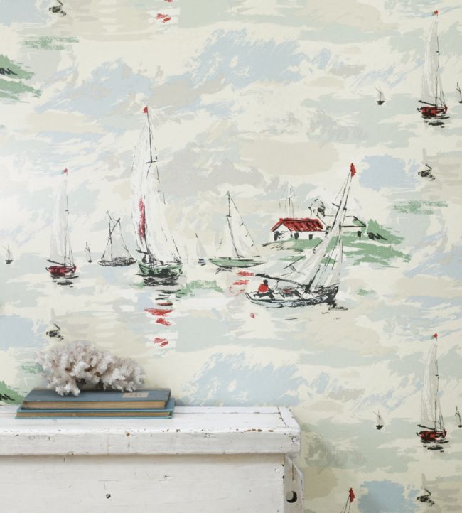 Sail Away Room Wallpaper - Blue