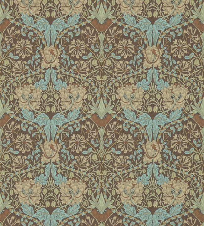 Honeysuckle & Tulip Wallpaper - Brown