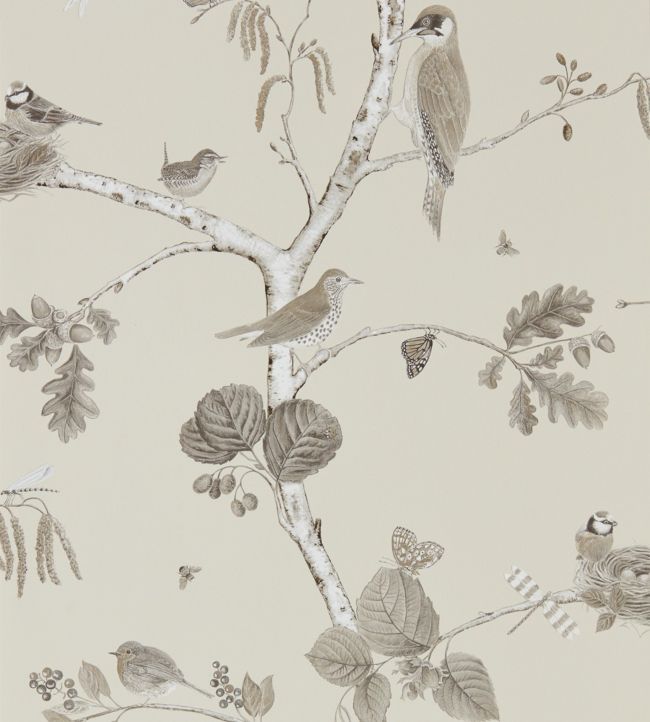 Woodland Chorus Wallpaper - Gray