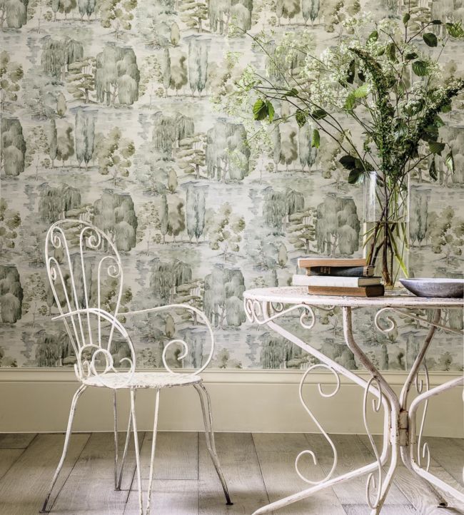 Waterperry Room Wallpaper - Gray