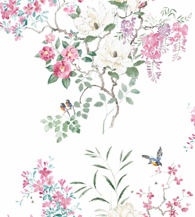 Magnolia & Blossom Panel B Wallpaper - Multicolor