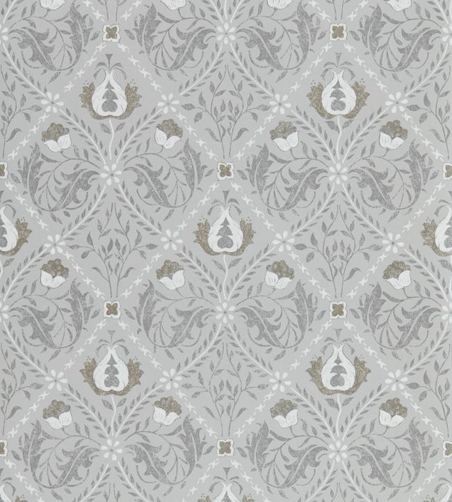 Pure Trellis Wallpaper - Silver