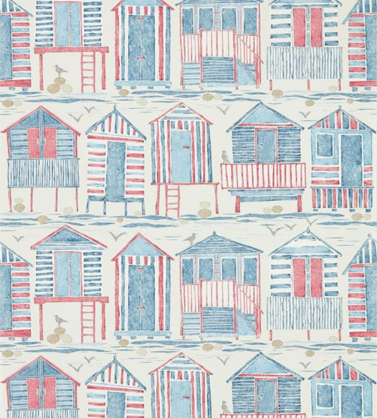 Beach Huts Wallpaper - Teal