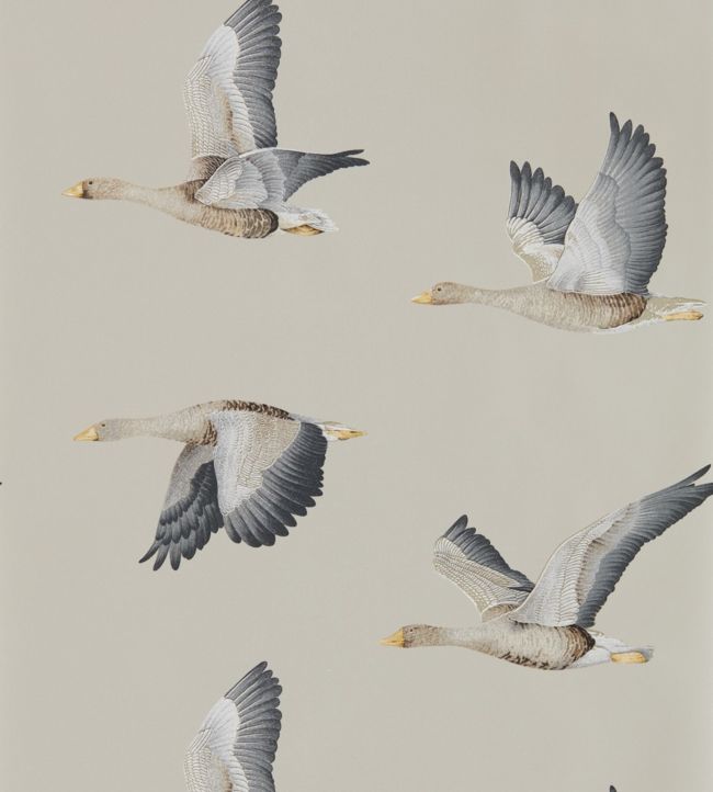 Elysian Geese Wallpaper - Gray