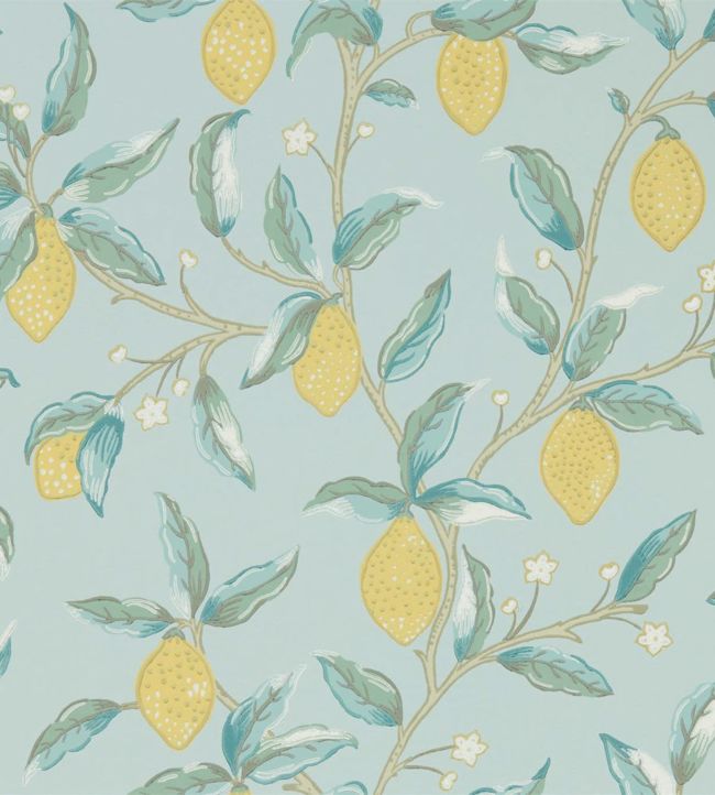 Lemon Tree Wallpaper - Teal