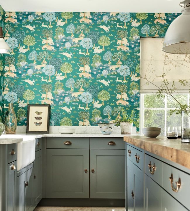 Pamir Garden Room Wallpaper - Green