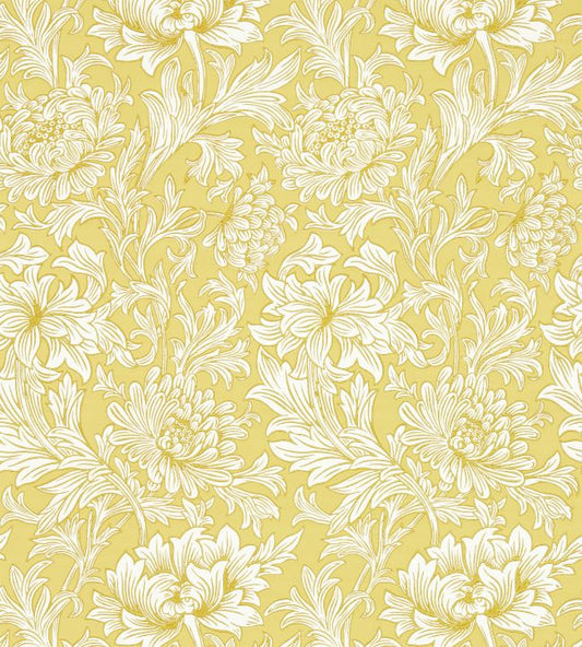 Chrysanthemum Toile Wallpaper - Yellow