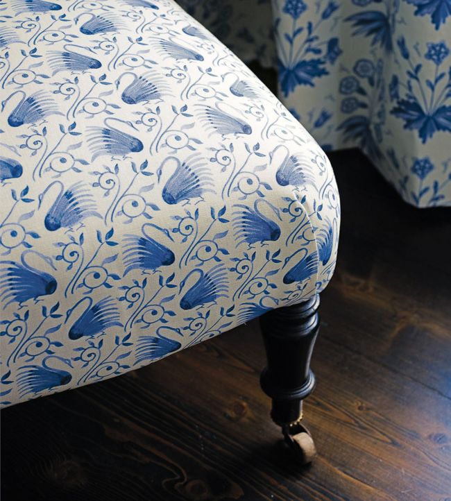 Swans Room Fabric 2 - Blue