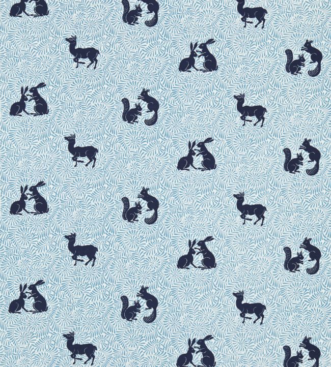 Woodland Animal Fabric - Blue