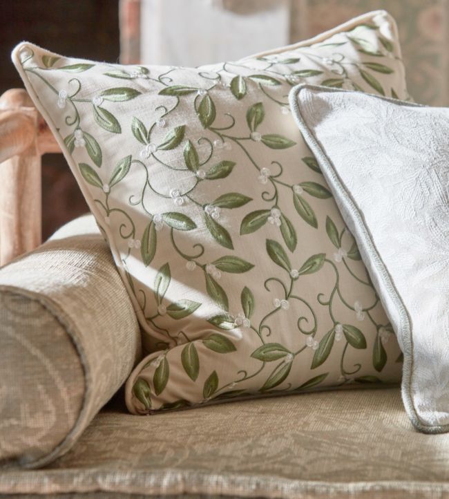 Mistletoe Embroidery Room Fabric - Green