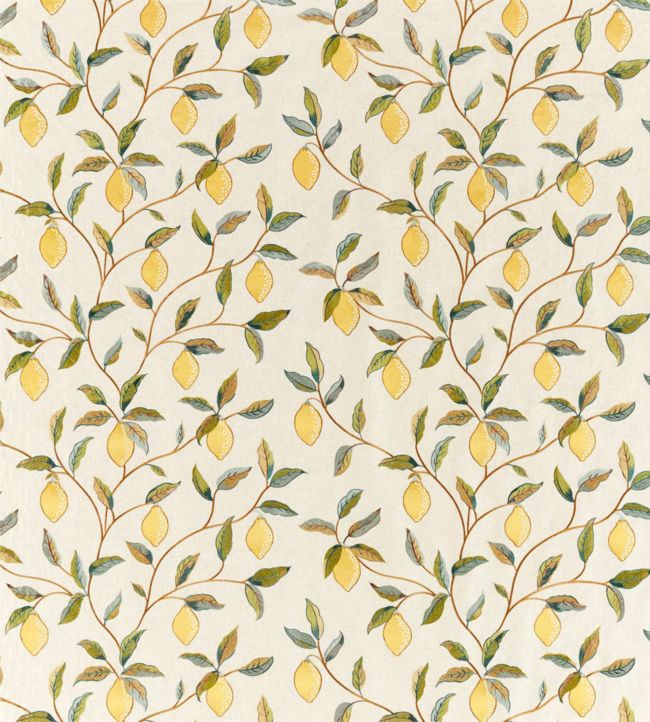Lemon Tree Embroidery Fabric - Yellow