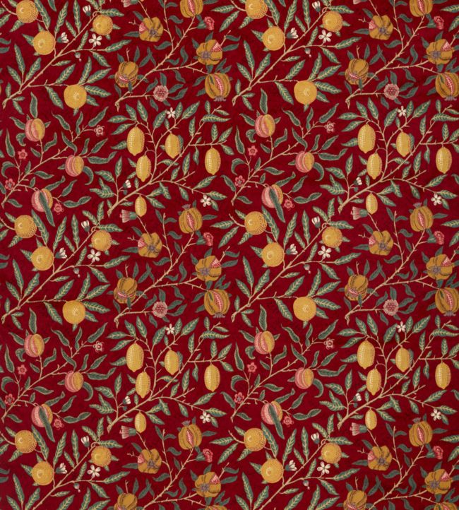 Fruit Velvet Fabric - Red