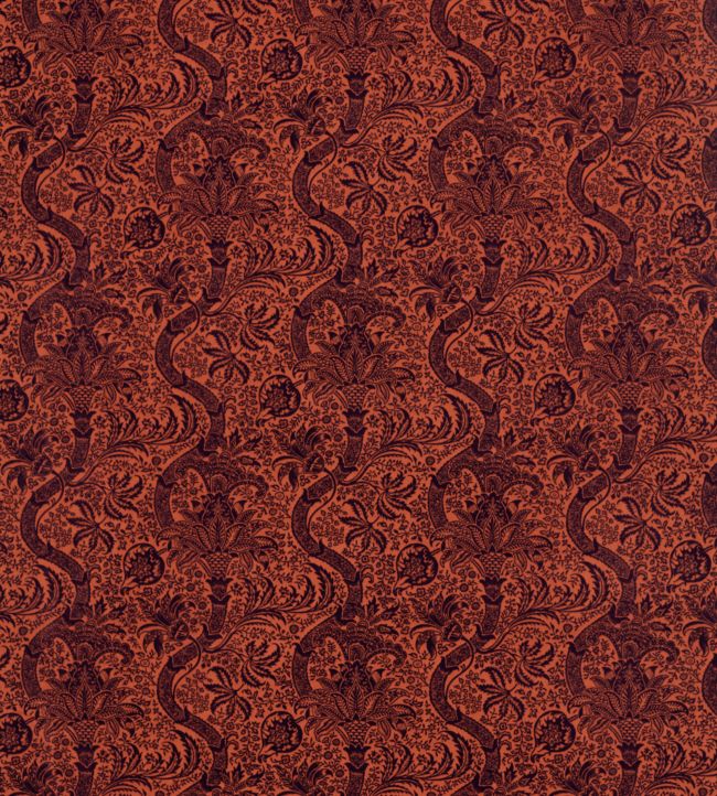 Indian Flock Velvet Fabric - Red