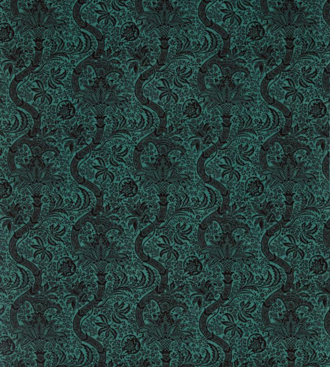 Indian Flock Velvet Fabric - Green