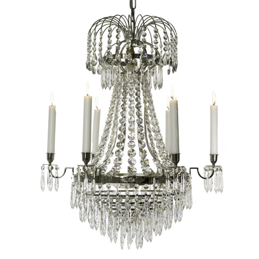 Empire 6 arm drop bottom crystal chandelier