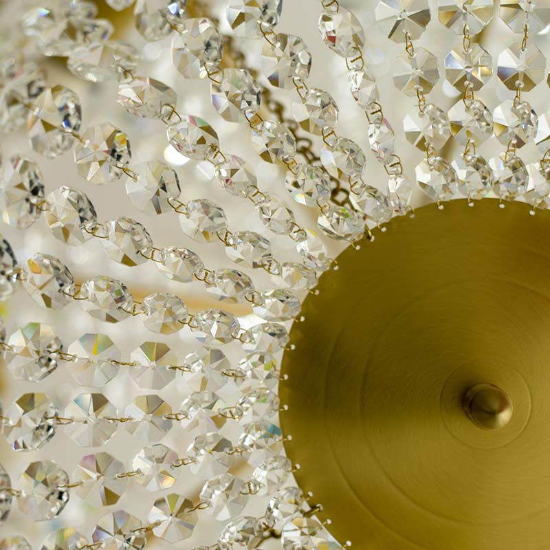 Polished Brass Empire Style 8 Arm Chandelier