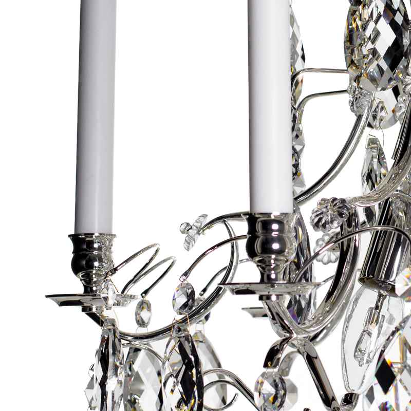 silver crystal chandelier - candle holders