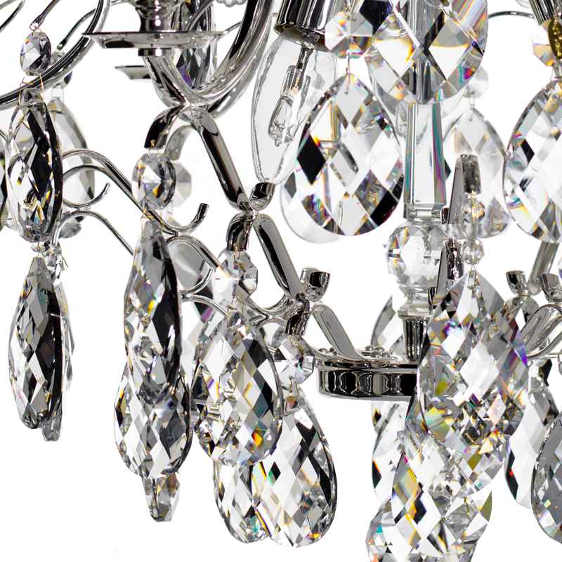 silver crystal chandelier - hand cut crystals