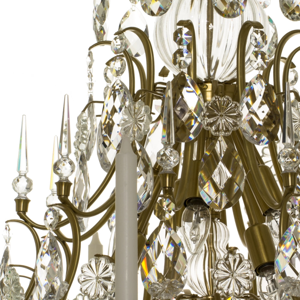 Baroque 10 arm crystal chandelier - detail