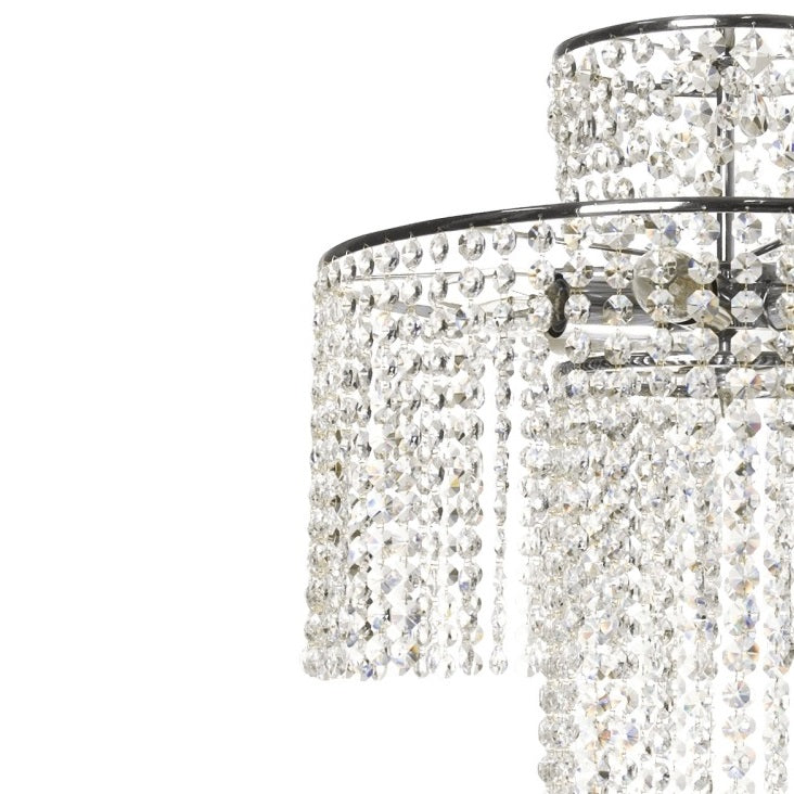 Nickel plated crystal rainfall chandelier - frame