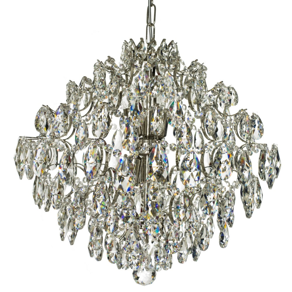 Nickel plated and crystal modern style chandelier
