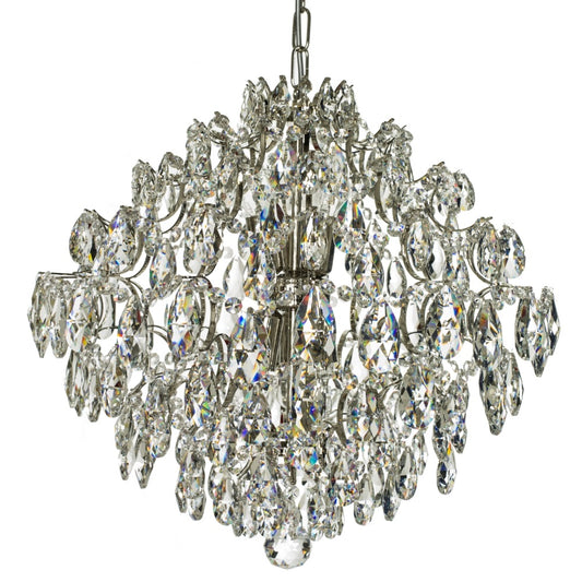 Nickel plated and crystal modern style chandelier