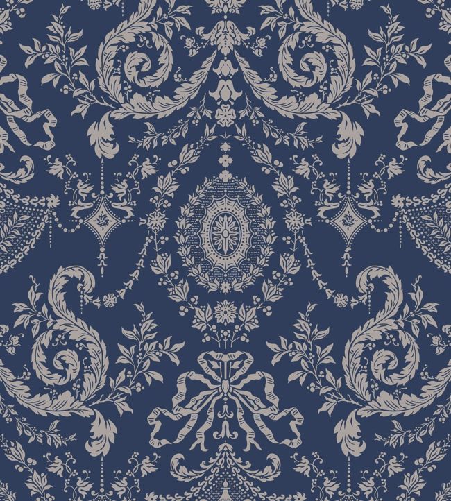 Woolverston Wallpaper - Blue - Cole & Son
