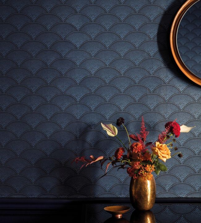 Feather Fan Wallpaper - Blue - Cole & Son
