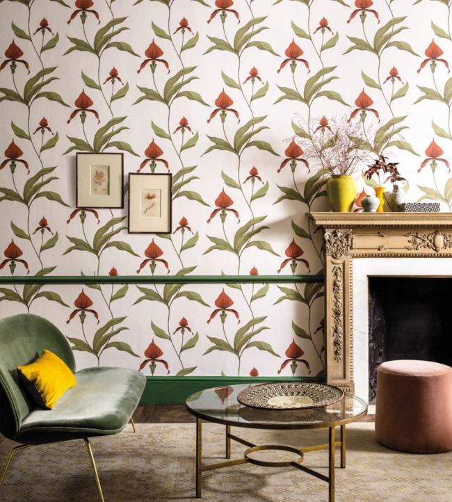 Orchid  Wallpaper - Green - Cole & Son