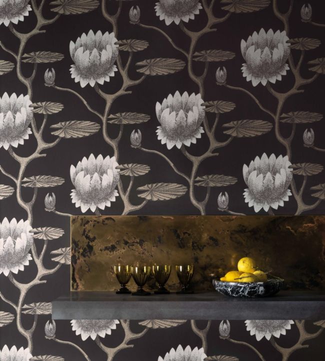 Summer Lily Wallpaper -  Black - Cole & Son