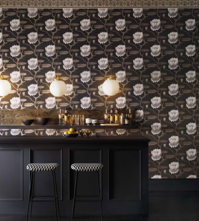 Summer Lily Wallpaper - Black - Cole & Son