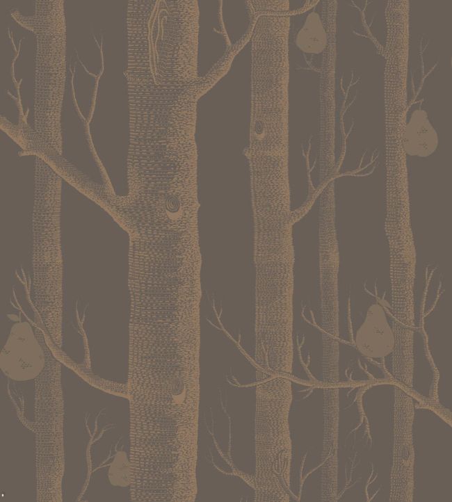 Woods And Pears Wallpaper - Brown 