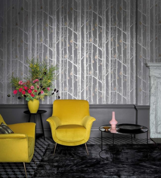 Woods And Pears Wallpaper - Black - Cole & Son