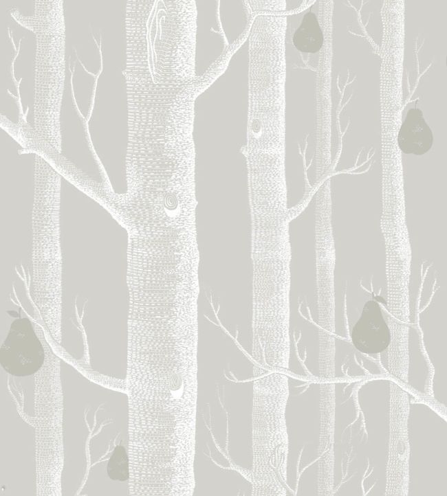 Woods And Pears Wallpaper - White