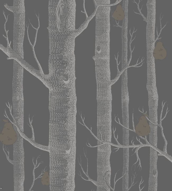 Woods And Pears Wallpaper - Black 
