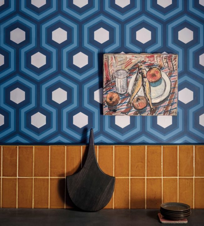 Hicks' Grand Room Wallpaper - Blue