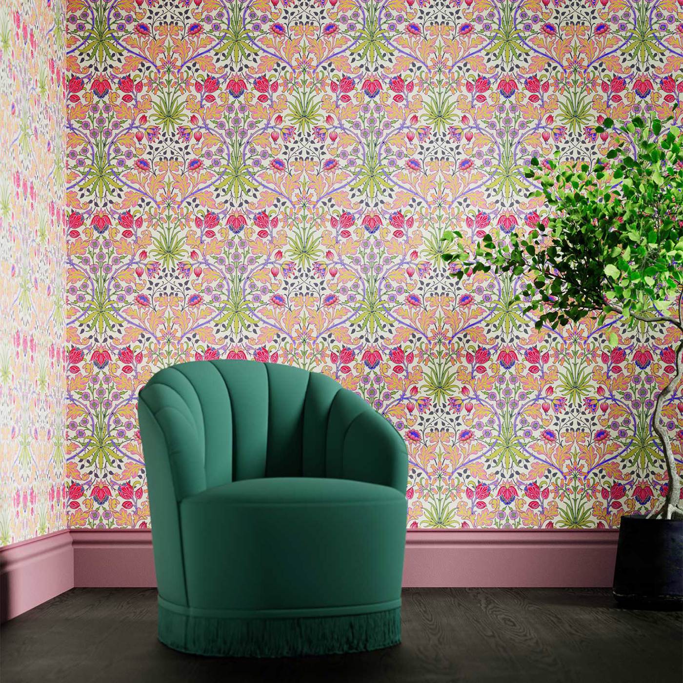 Hyacinth Room Wallpaper - Pink