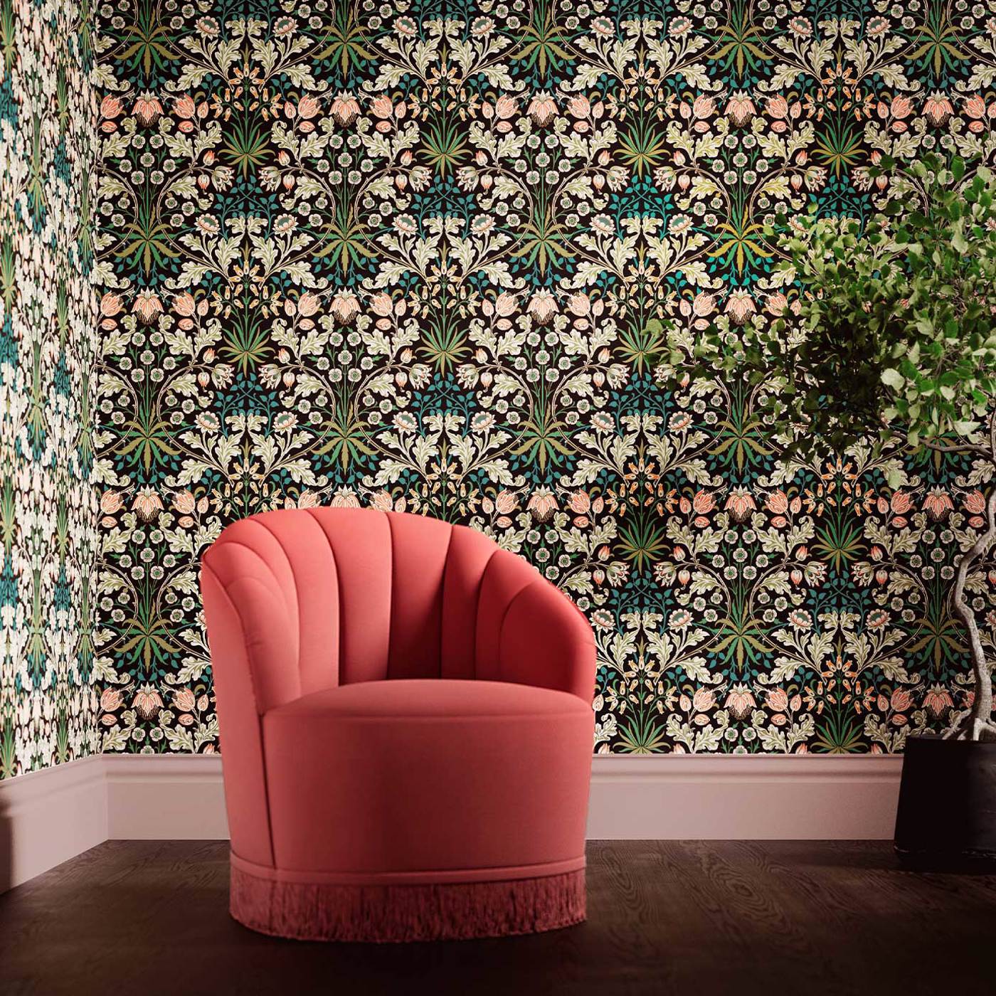 Hyacinth Room Wallpaper - Green