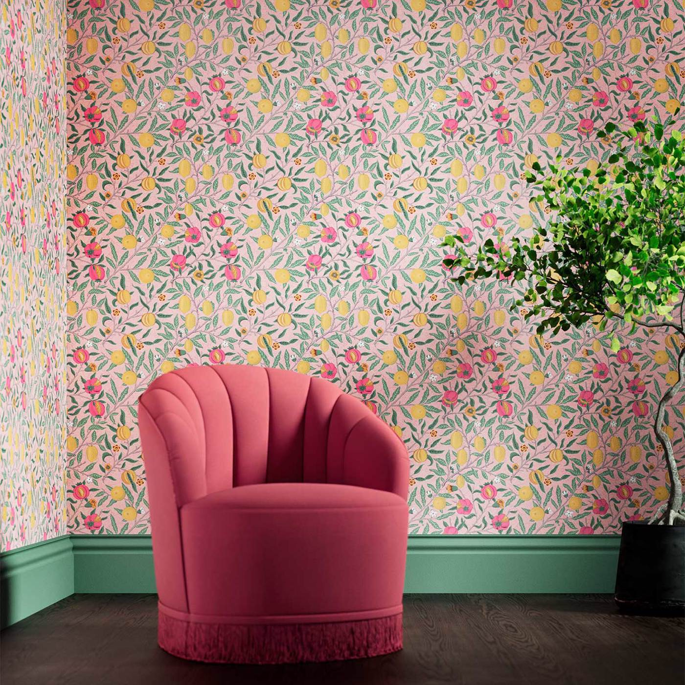 Fruit Room Wallpaper - Pink