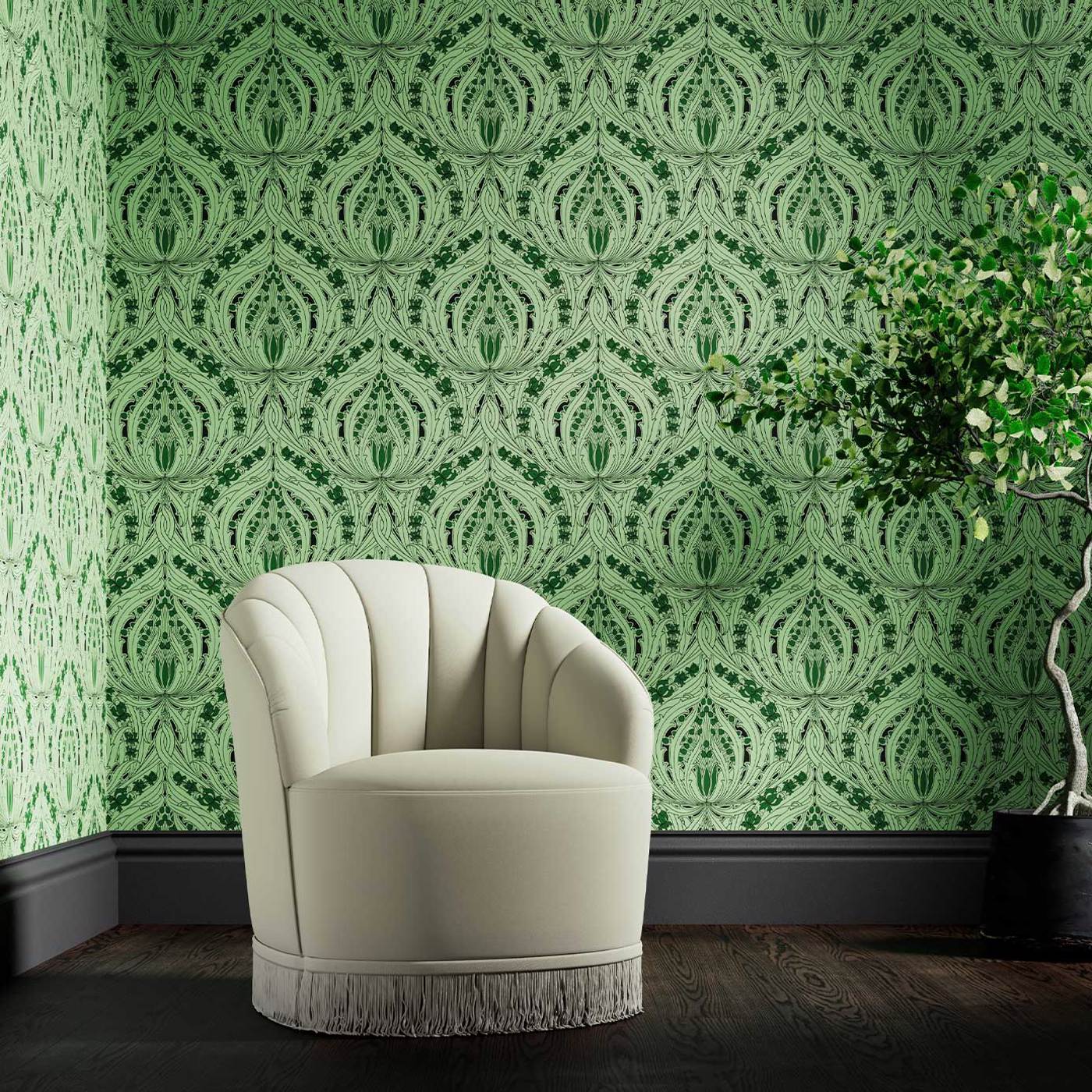 Mildmay Room Wallpaper - Green