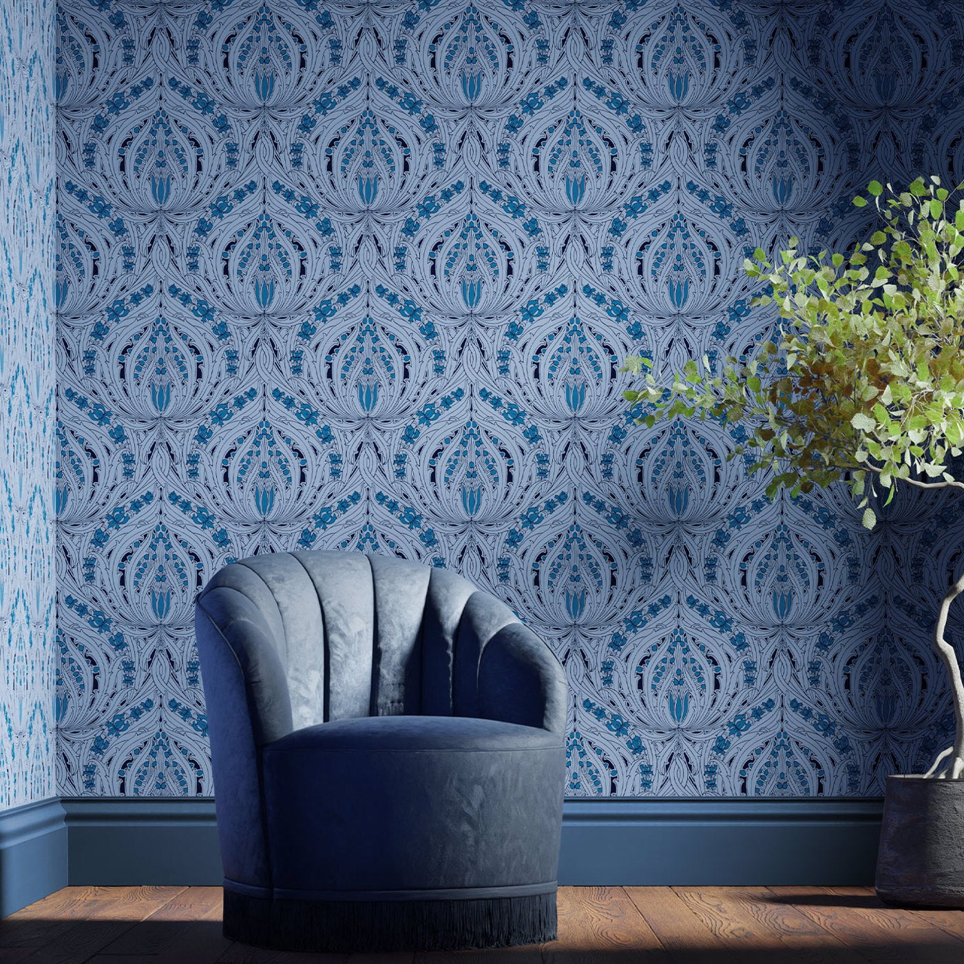 Mildmay Room Wallpaper - Blue